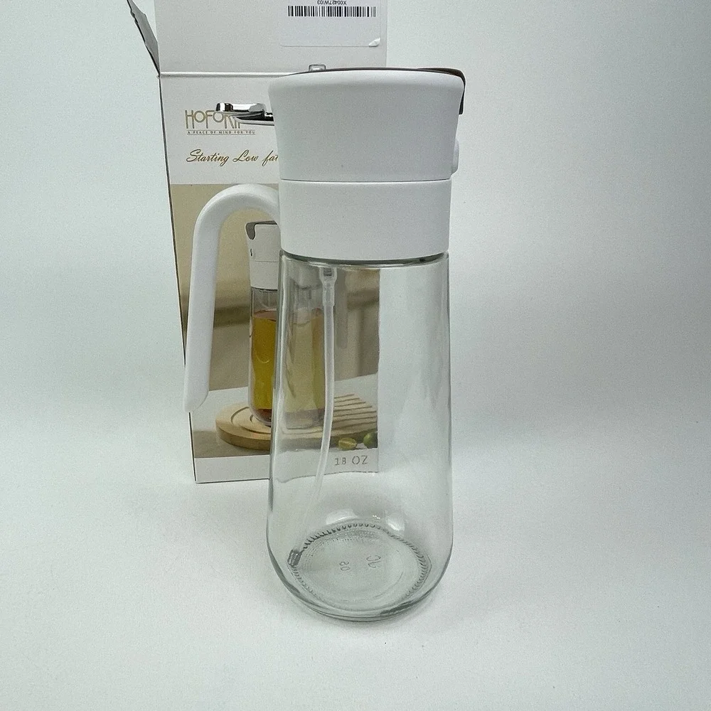 Glass Olive Oil Dispenser Bottle and Oil Sprayer Bottle 2 In 1 Salad Cooking